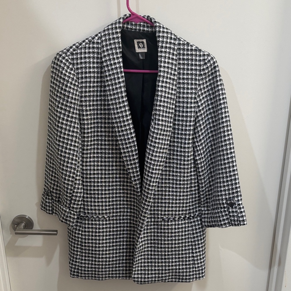 Anne Klein Monochrome Houndstooth Blazer